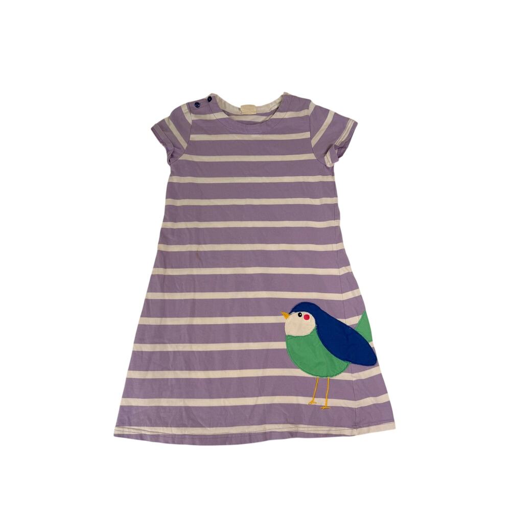 Mini Boden Girls Purple Striped Cotton Dress Size 11-12